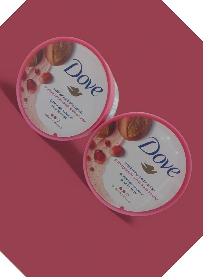 Dove Body Scrub (Pomegranate Seeds & Shea Butter) 298g 2pcs - Image 5