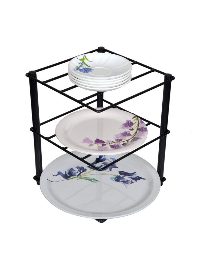 D&V ENGINEERING - Creative in innovation Multi Purpose 3-Tier Metal Kitchen Corner Shelf Rack, Cabinet Organizer/Tray - Image 2