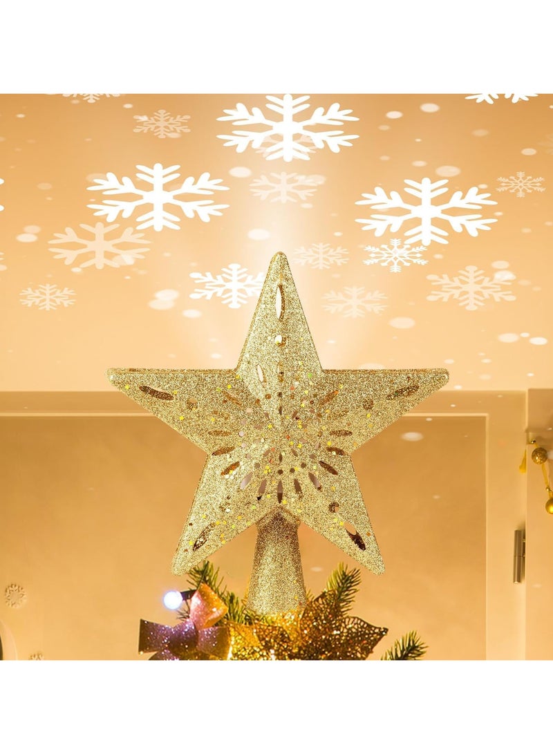 AUTOYSUR Christmas Tree Topper Star, LED Projector – Silver - Image 2