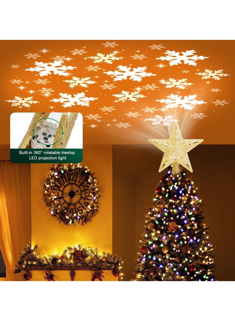 AUTOYSUR Christmas Tree Topper Star, LED Projector – Silver - Image 3