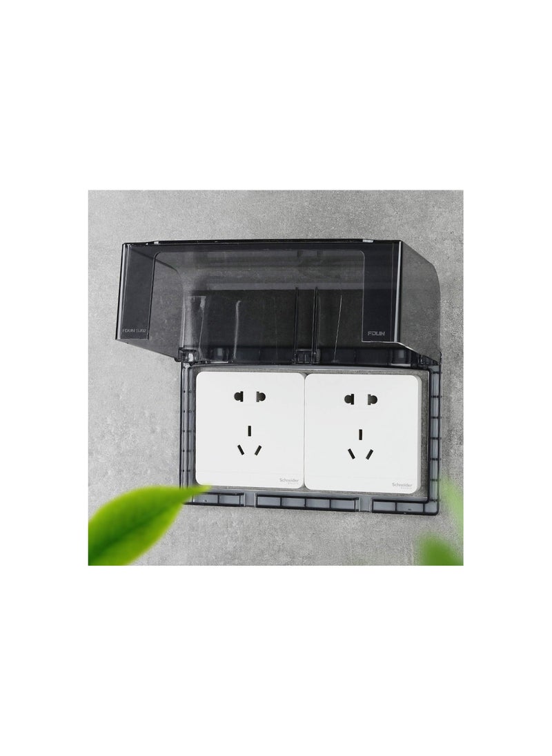 غطاء مخرج مقاوم للعوامل الجوية - واقي مخرج خارجي، صندوق سلامة الأطفال للمقابس الكبيرة (أسود، 7.95 × 4.76 × 2.95 بوصة) - مثالي للسلامة المحسّنة والحماية. - Image 3