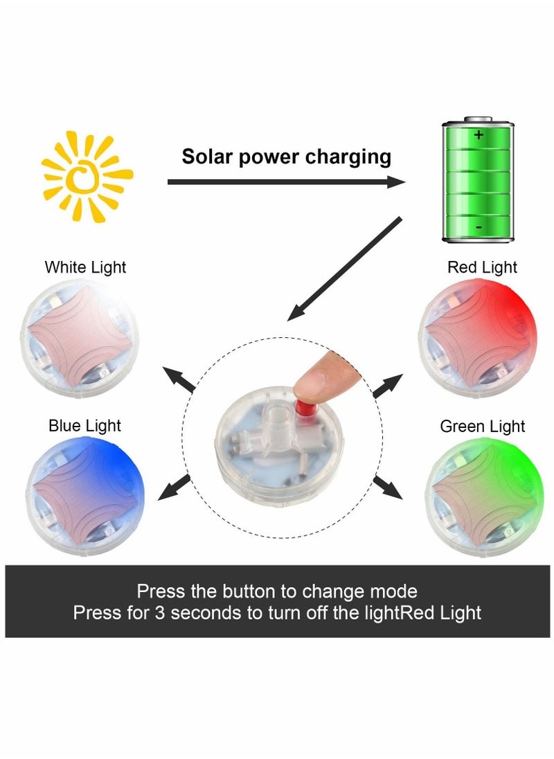 Y&D Car Tire Lights, Solar Energy Waterproof Motion Sensors Flashing Colorful LED Wheel Lamp Bulb, 4pcs  - Image 5