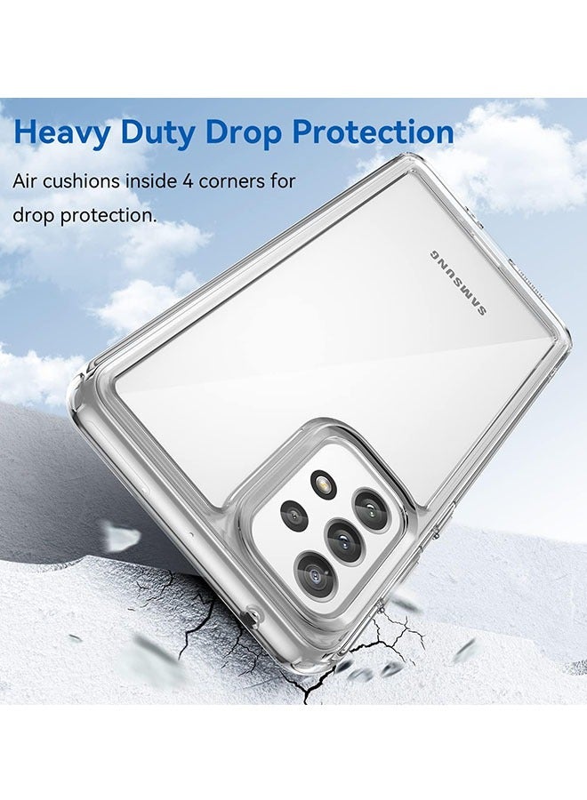 سامسونج جالاكسي A73 حالة الهاتف المحمول رقيقة جدا المضادة للسقوط [ منع السقوط / الخدوش / بصمات الأصابع ] شفافة الاكريليك الخلفي TPU الوفير ينطبق على سامسونج A73 5G كريستال رقيقة الأكمام الواقية ( شفاف - Image 3