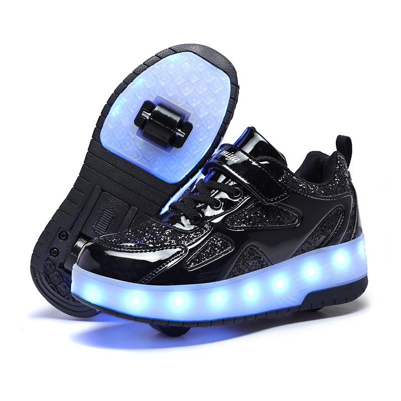 Miya Kids And Adult Roller Skates Shoes 4 Wheels Roller Shoes Boys Girls Wheel Shoes Roller Sneakers Shoes for Beginner More Balanced - Image 1