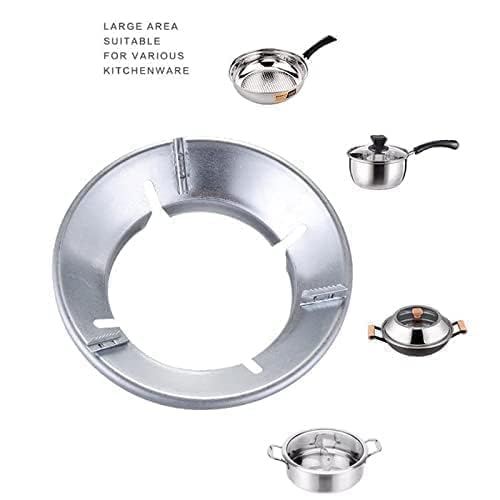 Topec Gas Saver Burner Stand Chula Burner Saver Stand Jali Ring Fire & Windproof Energy Saving, Chula Support Stand 4 Legs Supported For Indian Gas Metal (Silver)(Pack of 2) - Image 2