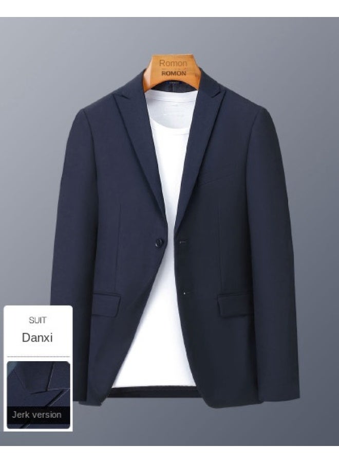 ROMON بدلة رجال عمل كاجوال، سترة كاجوال ضيقة تناسب الرجال ذات زر واحد - Image 1