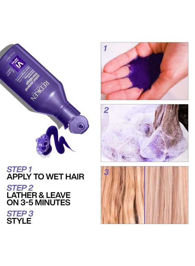 REDKEN شامبو Redken Blondage Color Depositing Purple | يعمل على تحييد درجات اللون النحاسي في الشعر الأشقر | بحمض الساليسيليك | شامبو لتلوين الشعر الأشقر الفاتح والرمادي | للشعر الأشقر أو المبيض أو المصبوغ - Image 3