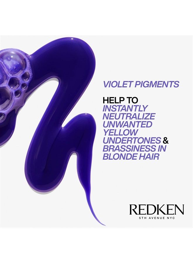 REDKEN شامبو Redken Blondage Color Depositing Purple | يعمل على تحييد درجات اللون النحاسي في الشعر الأشقر | بحمض الساليسيليك | شامبو لتلوين الشعر الأشقر الفاتح والرمادي | للشعر الأشقر أو المبيض أو المصبوغ - Image 4