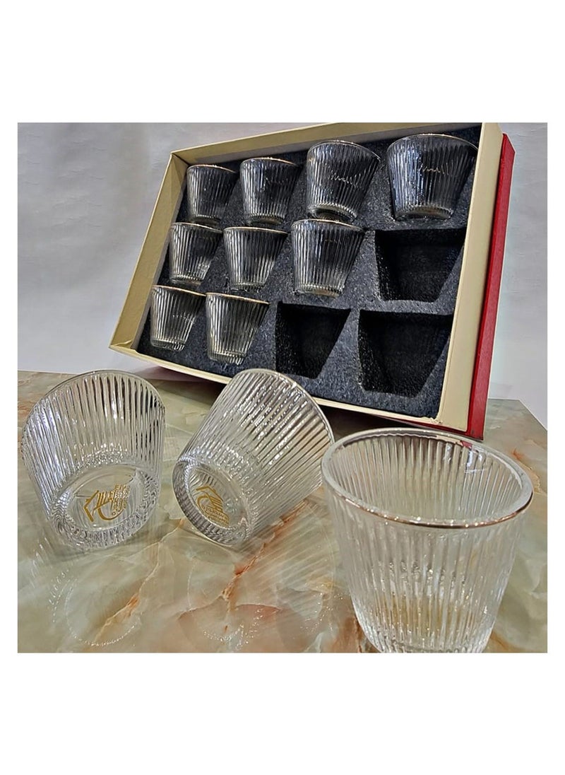 Generic - Transparent Arabic coffee cup set, 12 pieces. - Image 1