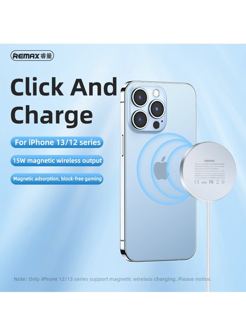 ريماكس شاحن لاسلكي مغناطيسي سريع، لوحة شحن لاسلكية رفيعة وصغيرة الحجم من سبائك الألومنيوم للسلسلة - Image 3