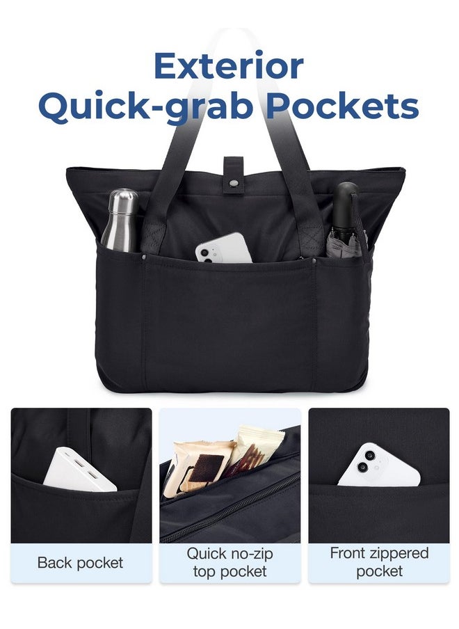 BAGSMART Tote Bag For Women Foldable Tote Bag With Zipper Large Shoulder Bag Top Handle Handbag For Travel Work  - Image 5