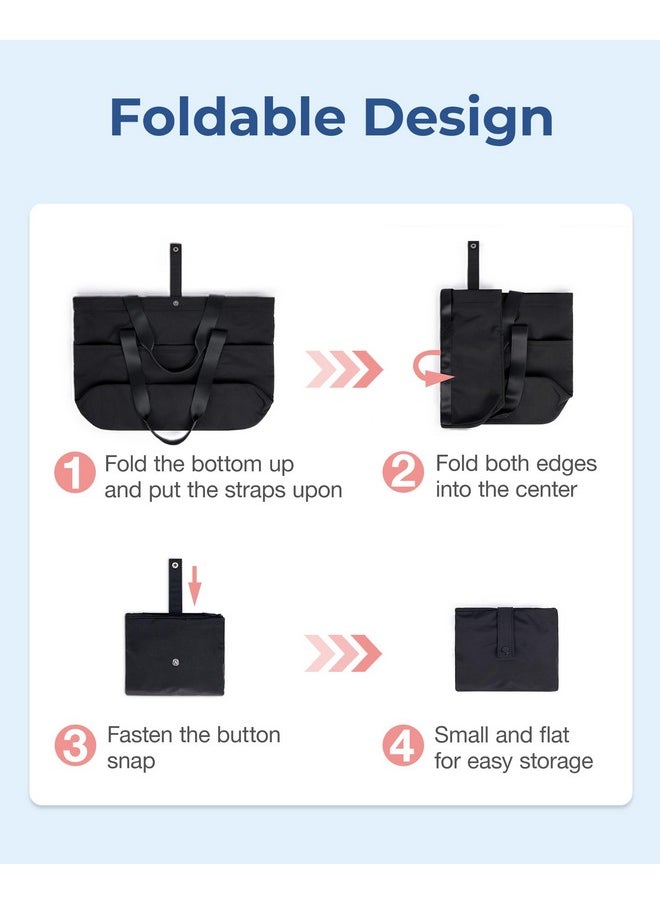 BAGSMART Tote Bag For Women Foldable Tote Bag With Zipper Large Shoulder Bag Top Handle Handbag For Travel Work  - Image 2