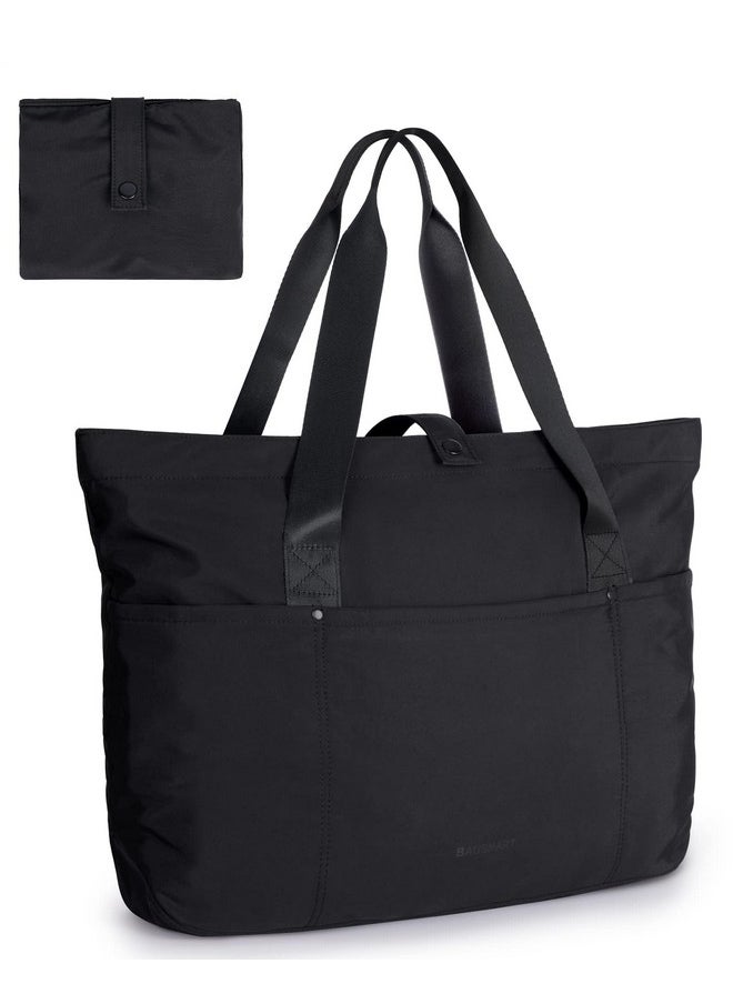 BAGSMART Tote Bag For Women Foldable Tote Bag With Zipper Large Shoulder Bag Top Handle Handbag For Travel Work  - Image 1