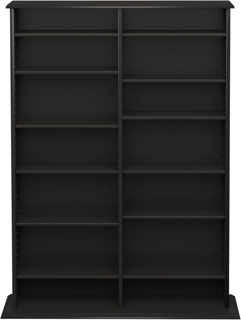 Prepac 2 Column Display Cabinet Media Storage, Double Width Wall, Black - Image 5