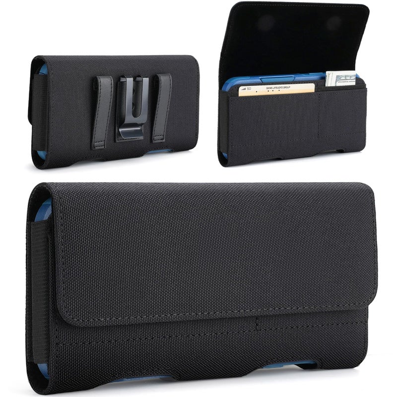 Mopaclle Nylon Phone Holster for iPhone 17 Pro Max, 17 Air, iPhone 16 Pro Max,iPhone 15 Pro Max 14 13 Pro Max & Plus, Premium Cell Phone Belt Holder with Belt Clip for Galaxy S25 Plus,S24 Plus - Image 1
