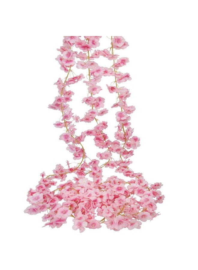 CITYES 3pcs Artificial Flower Light Pink Cherry Blossom Vines - Image 1