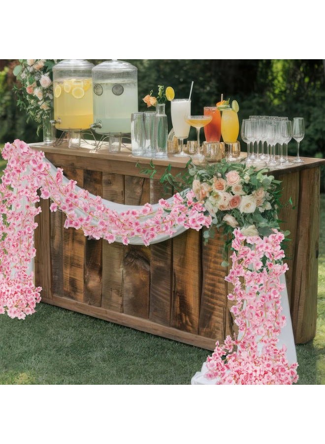 CITYES 3pcs Artificial Flower Light Pink Cherry Blossom Vines - Image 5