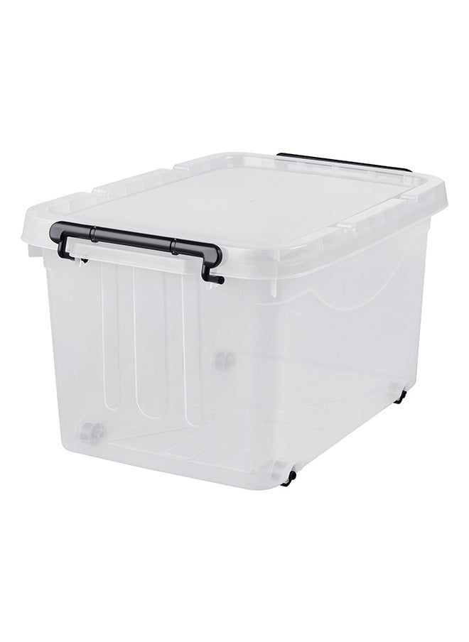 LAWAZIM - Storage Box 32L-49x35x28cm-Translucent Space-Saving Durable Portable ABS Plastic with Ergonomic Grip Secure Latch Lock Lid- Organizing Container Bin for Home Garage Toys Clothing Office Pantry - Image 1
