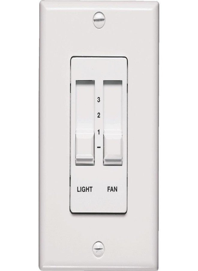 Quorum 7-1192-6, Three Speed and Light Dimming Wall Slide Control, White - Image 1