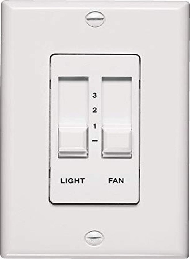 Quorum 7-1192-6, Three Speed and Light Dimming Wall Slide Control, White - Image 3