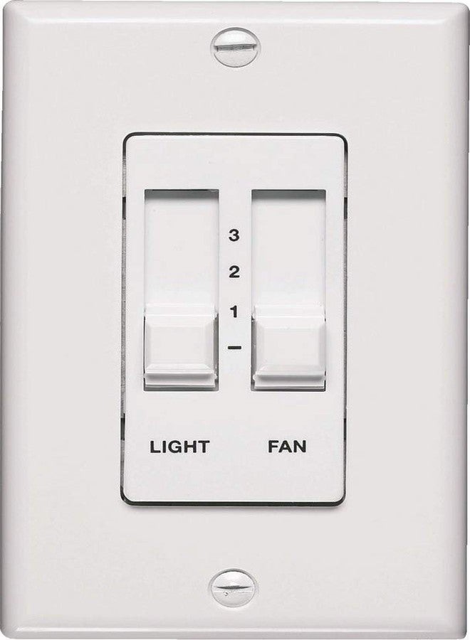 Quorum 7-1192-6, Three Speed and Light Dimming Wall Slide Control, White - Image 2