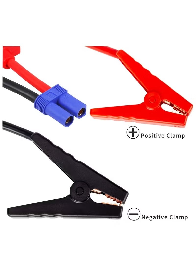 قفز كابل بداية مع مشابك البطارية - مقاطع التمساح البديلة 12 فولت إلى كابل موصل Carnector Care Care للطوارئ للطوارئ كابل الداعم للبطارية. - Image 2