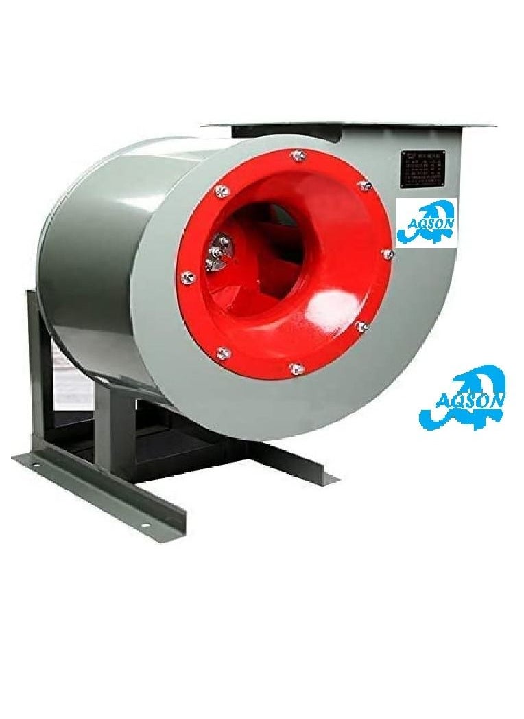 AQSON Blower 4Kw 5.5 Hp 3 Phase Multi-Wing Turbine Carbon Steel Copper Motor Energy-Saving Industrial Fan Barbecue Kitchen Factory Large Public Place  - Image 1