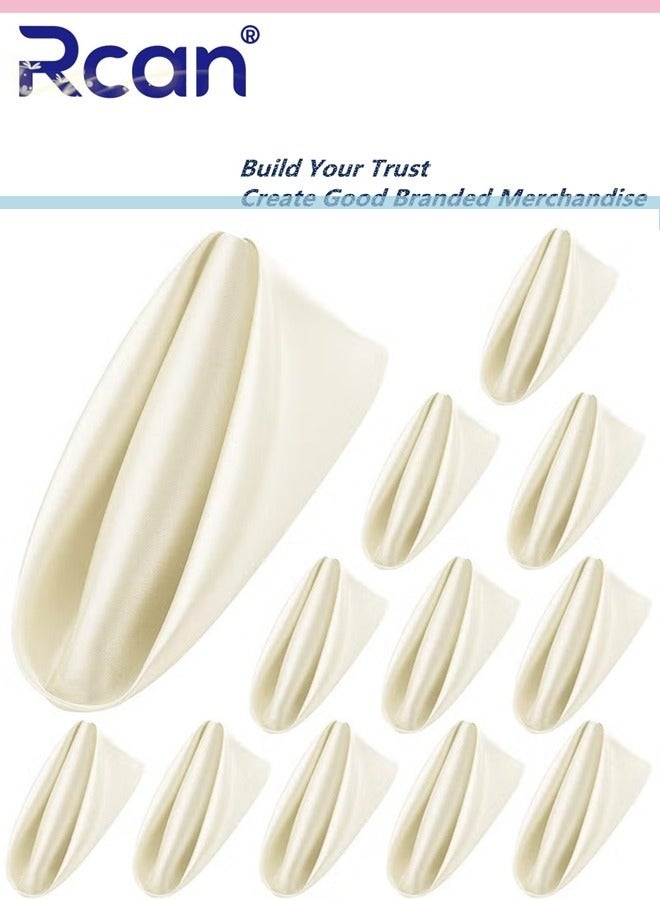 Rcan Satin Napkins Square Table Napkins 10 Pcs 17 x 17 Inches Soft Dinner Napkins Elegant Silk Napkins for Dinner Wedding Parties Soft Smooth Fabric Washable Napkins for Parties Weddings and Dinners - Image 1