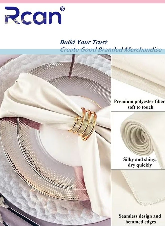 Rcan Satin Napkins Square Table Napkins 10 Pcs 17 x 17 Inches Soft Dinner Napkins Elegant Silk Napkins for Dinner Wedding Parties Soft Smooth Fabric Washable Napkins for Parties Weddings and Dinners - Image 3