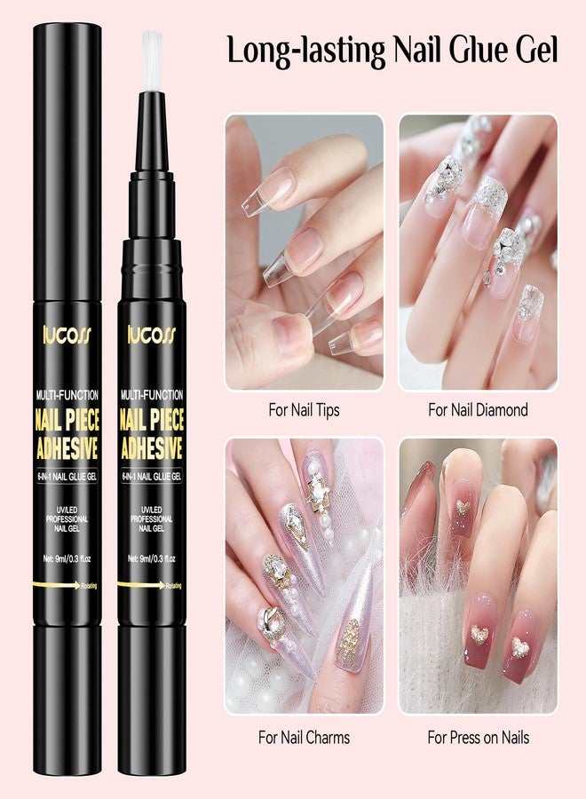 lucoss 2Pcs Nail Glue Gel Kit for Press On Nails, Multi-Functional Nail Gel Glue Pen for Acrylic Nails Extension, UV/LED Cure Needed, 2x9ml - Image 2