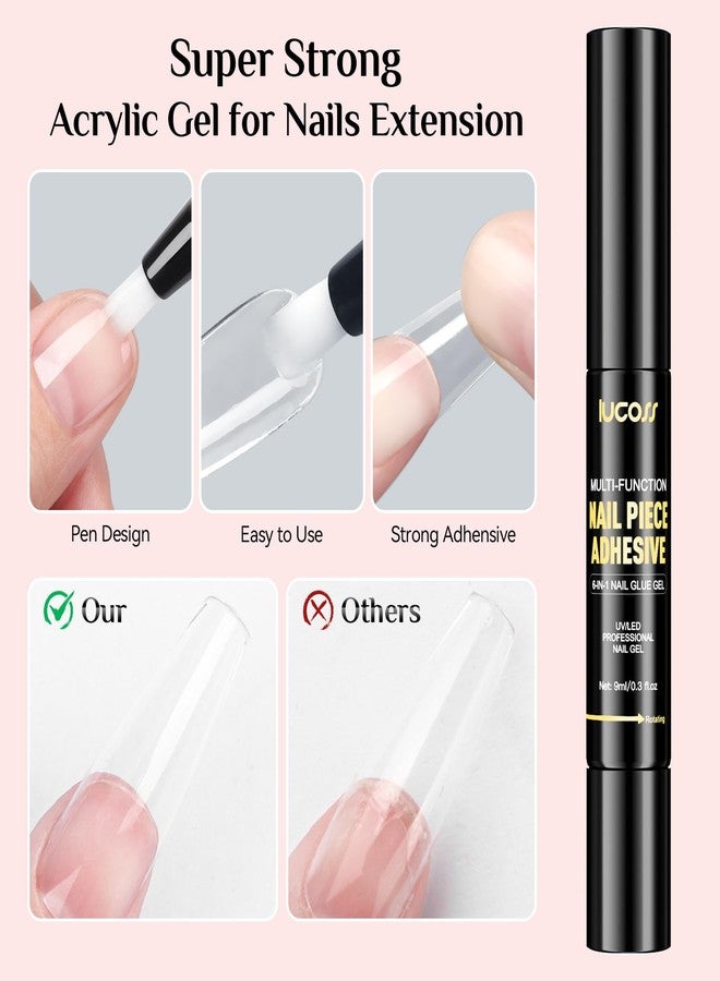lucoss 2Pcs Nail Glue Gel Kit for Press On Nails, Multi-Functional Nail Gel Glue Pen for Acrylic Nails Extension, UV/LED Cure Needed, 2x9ml - Image 4