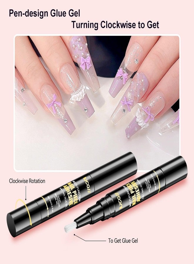 lucoss 2Pcs Nail Glue Gel Kit for Press On Nails, Multi-Functional Nail Gel Glue Pen for Acrylic Nails Extension, UV/LED Cure Needed, 2x9ml - Image 3