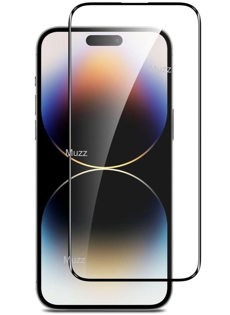 Raxoom Iphone 15 Pro Screen Protector Tempered Glass,3D Curved Edge High Definition Anti Scratch 9H Hardness Bubble-Free Case Friendly Full Glue Screen Protector for Iphone 15 Pro 5G 2023 (5D Glass Black) - Image 1