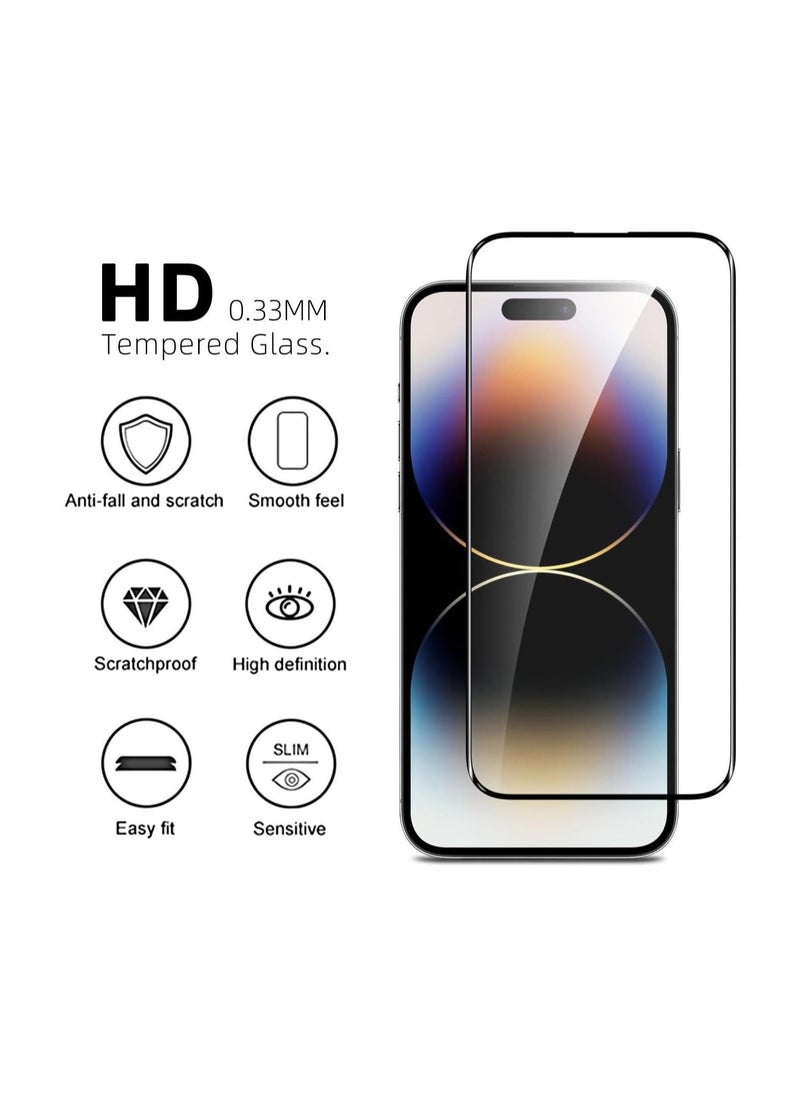 Raxoom Iphone 15 Pro Screen Protector Tempered Glass,3D Curved Edge High Definition Anti Scratch 9H Hardness Bubble-Free Case Friendly Full Glue Screen Protector for Iphone 15 Pro 5G 2023 (5D Glass Black) - Image 4