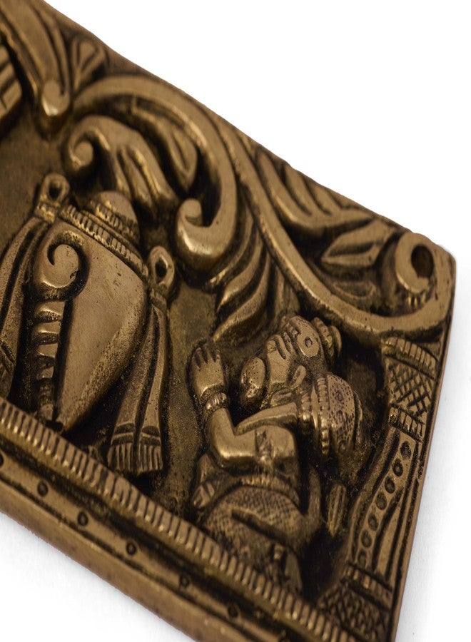 GURU JEE™ Handcrafted Brass Wall Decor Decorative Metal Plate Lord Vishnu Symbol Shankh Chakra Namah Figurines Statue Sculpture for Home Gifts Showpiece - Image 5