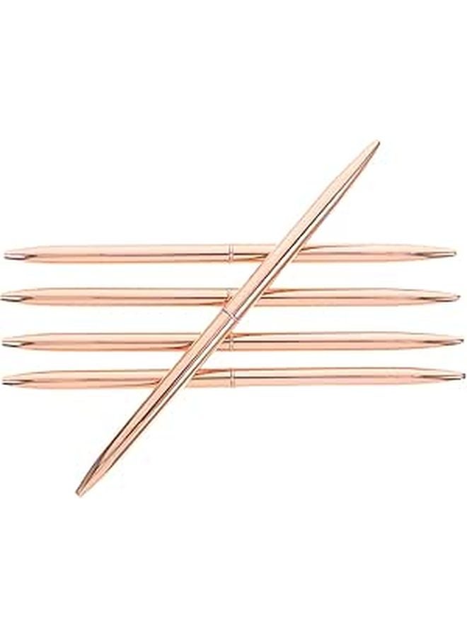 5pcs Retractable Ballpoint Pens 1 0mm Black Ink Stainless Steel Metallic Rotating Office School Supplies - Image 1