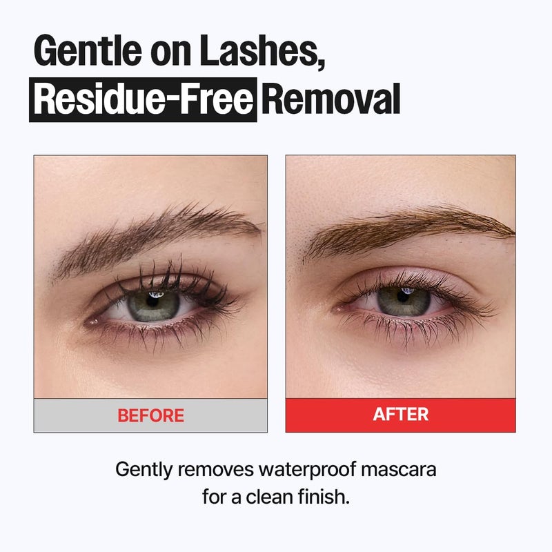 CLIO PROFESSIONAL كليو كيل لاش مزيل الماسكارا، مزيل مكياج العيون المقاوم للماء مع فرشاة دقيقة منحنية، منظف زيتي للماسكارا الفائقة وقاعدة الرموش، تنظيف لطيف بدون فرك - Image 5