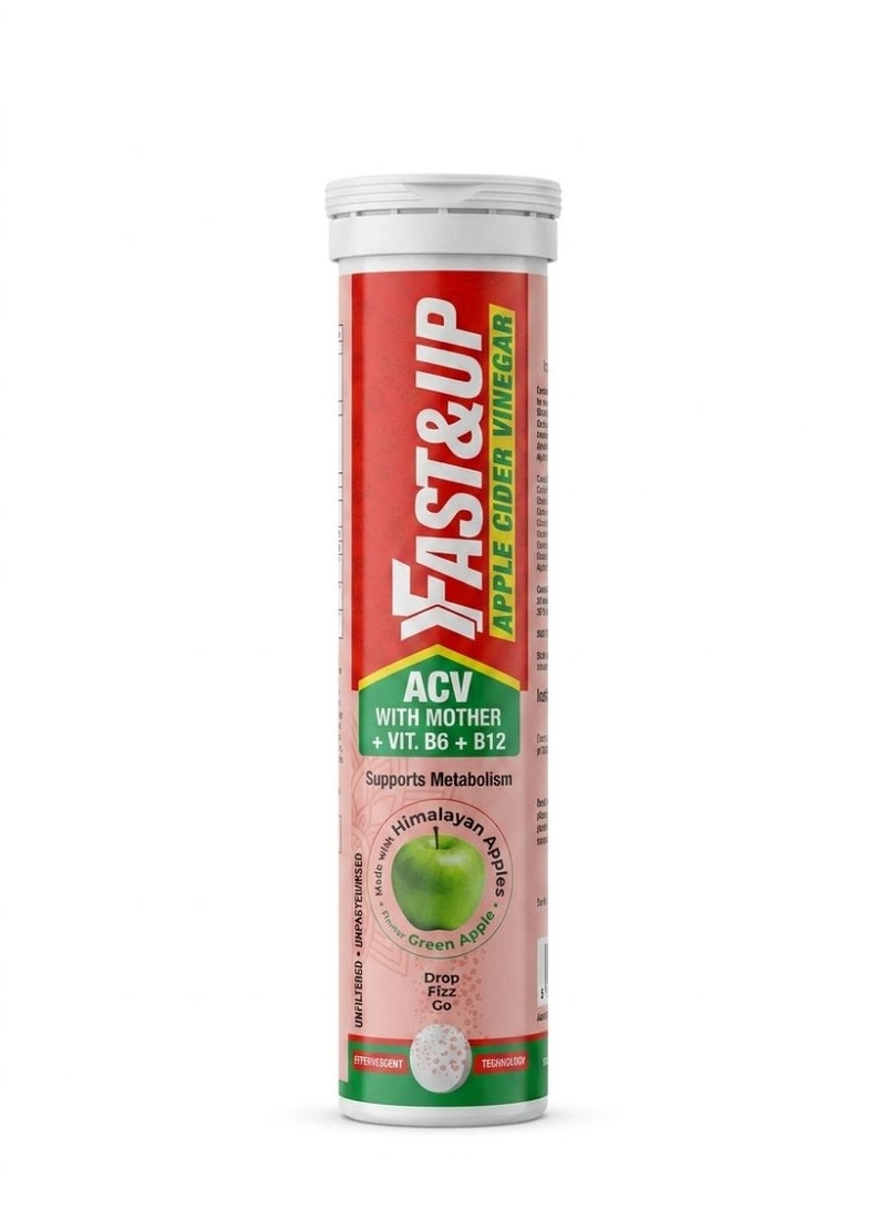 Apple Cider Vinegar - Weight Management - 15 Effervescent Tablets, Green Apple Flavour