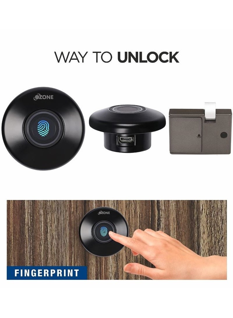 أوزون OZFL-55-F أسود | قفل بصمة للخزانة وخزانة الملابس | بواسطة الأوزون الهند - Image 4