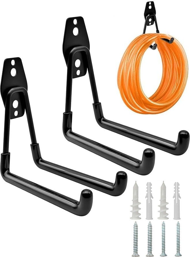 Generic Garage Hooks, 2 Pack Wall Mount Hooks, Garage Hanging Garden Tool Organizer, Heavy Duty U-Hooks Tool Storage Organizer for Hanging Ladders, Hose, Bulk Items  - Image 1