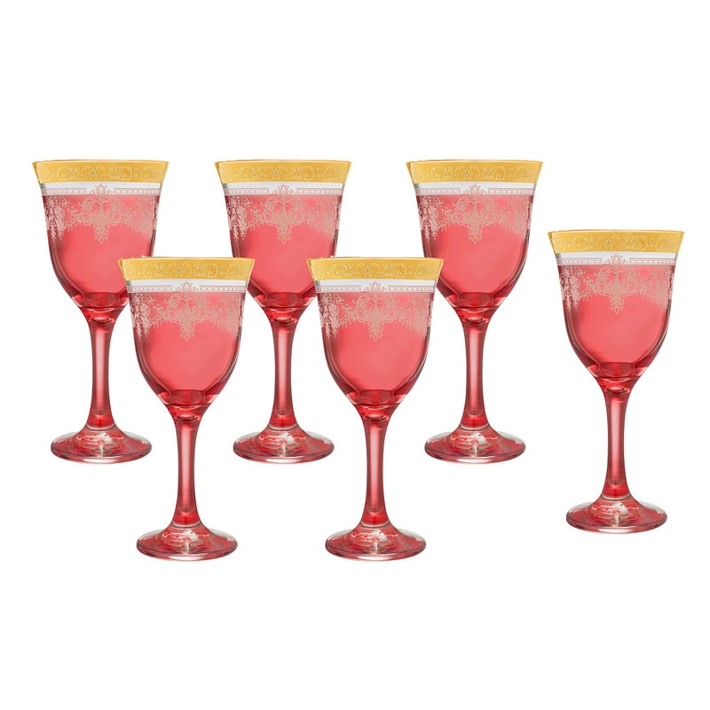 Lorren Home Trends Lorenzo Import Wine RedCorona Goblets Set of 6 9 Oz