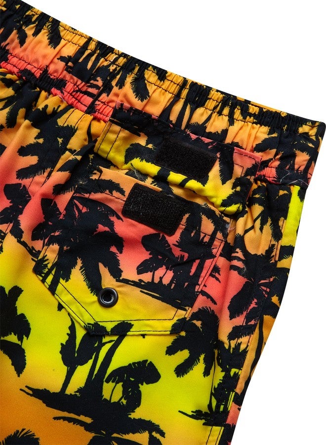 Body Glove Toddler Boys Swim Set - 2 Piece UPF 50+ Quick Dry Swim Trunks and Rash Guard for Boys Kids Swimwear (Sizes: 2T-4T), Size 4T, Neon Yellow Palm Trees - Image 5