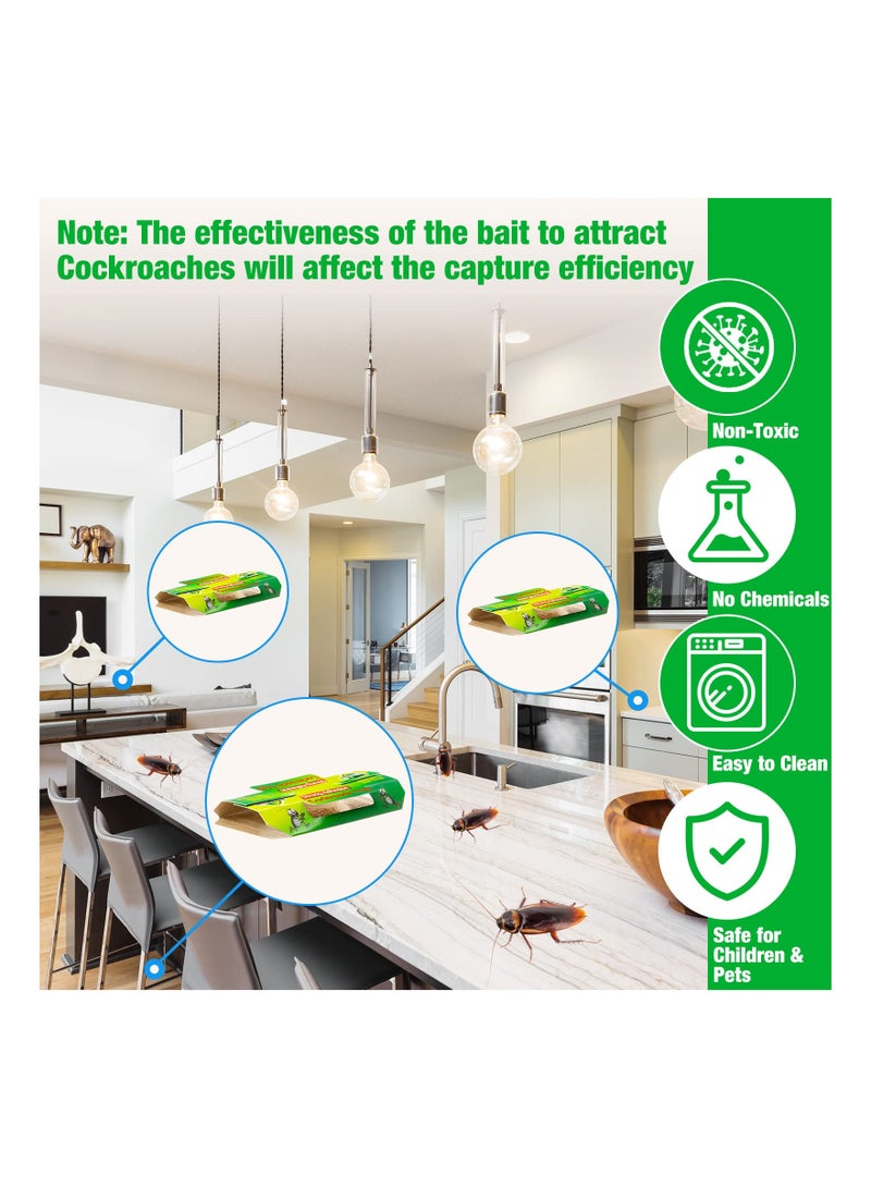 SYOSI Sticky Roach Traps, ( 8.66 x 7.6 Inch) Glue Cockroach Killer Roach Killer Sticky Traps Home Pest Control Cockroach Traps Roach Killer Glue Boards for Indoor Home Bug Insect Pest Control - Image 3