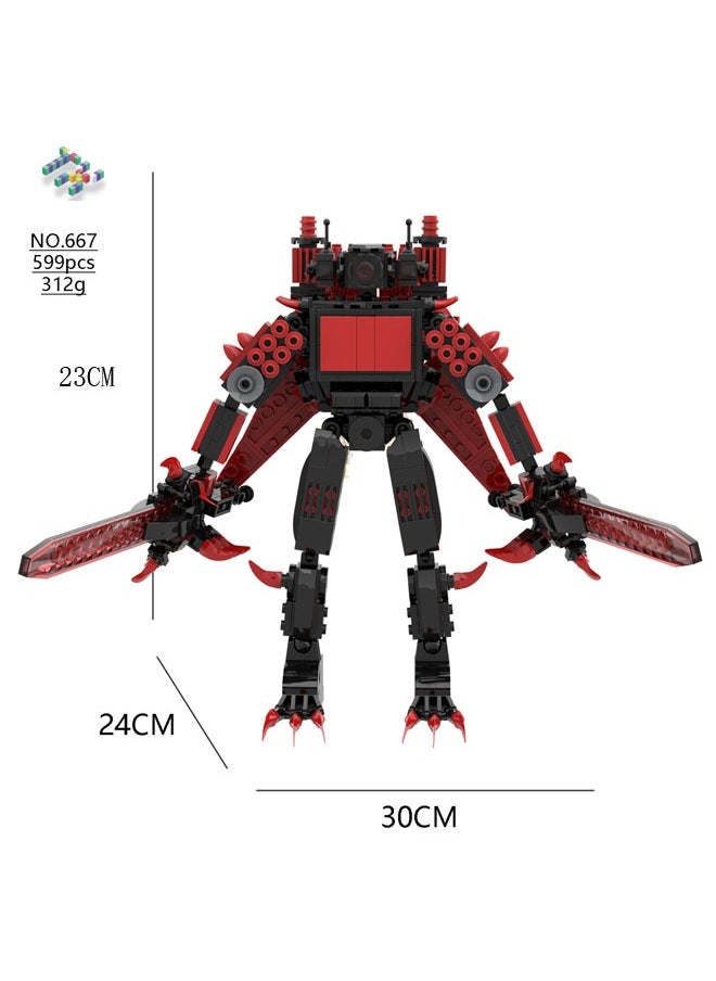Toilet Man Series Building Blocks Skibidi Building Block Toys Red Lotus Titan Monitoring King