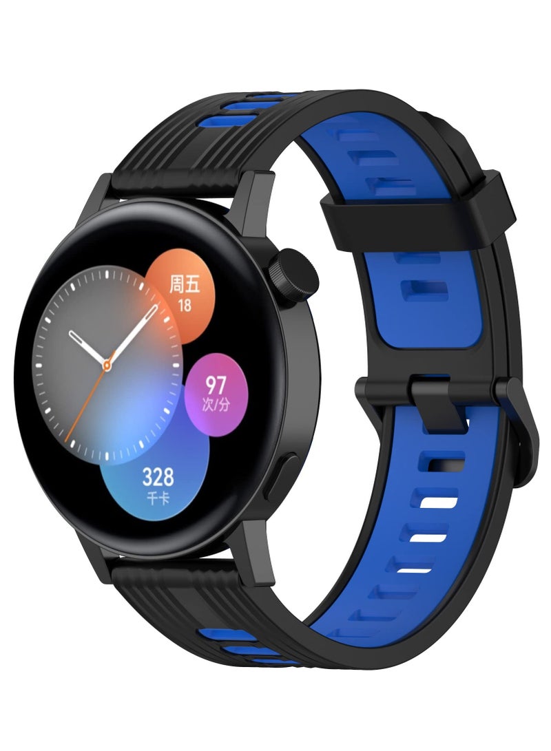 SYOSI Silicone Replacement Straps for Huawei Watch GT3 42MM, 6 Pieces 20MM Two-tone Stripe Watch Bands Watch Accessories for Women Men Boys Girls - Image 5