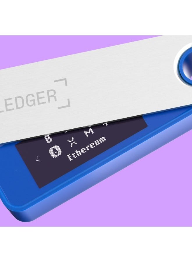 Ledger - Nano S Plus Hardware Wallet | Safest Crypto & NFT Cold Storage, OLED Screen, Type-C Connectivity, 5000+ Coins Supported, for Android, MacOS & Windows - Blue - Image 1