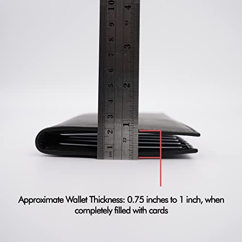 ag wallets Genuine Leather Mens Long ID 19 Credit Card Security Wallet (RFID_Burgundy) - Image 4