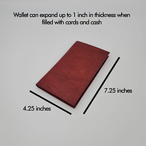 ag wallets Genuine Leather Mens Long ID 19 Credit Card Security Wallet (RFID_Burgundy) - Image 3