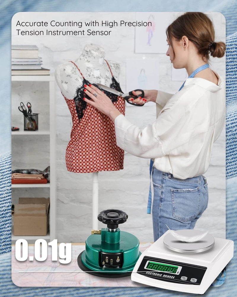 NEWTRY 1000g/0.01g Electronic Fabric GSM Scale Digital Textile Weight Balance with a 0-2mm Disc Sampler Cloth Cutter for Textile Paper Non-Woven Fabrics (110V Scale + Sampler) - Image 3