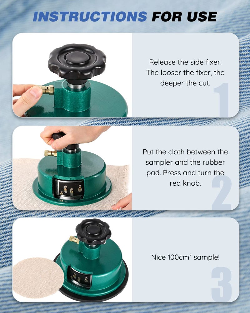 NEWTRY 1000g/0.01g Electronic Fabric GSM Scale Digital Textile Weight Balance with a 0-2mm Disc Sampler Cloth Cutter for Textile Paper Non-Woven Fabrics (110V Scale + Sampler) - Image 5